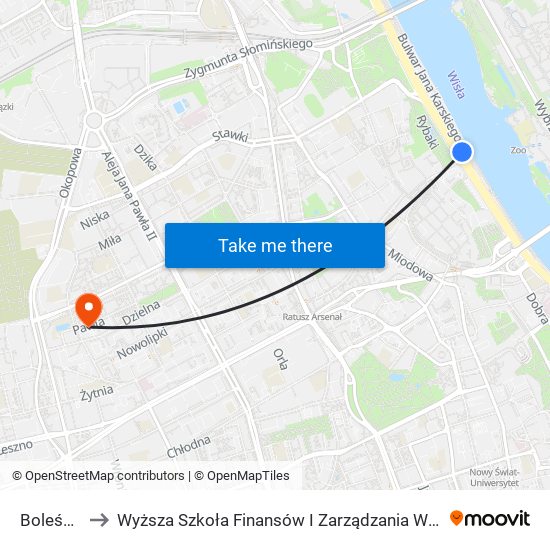 Boleść to Wyższa Szkoła Finansów I Zarządzania W Warszawie map