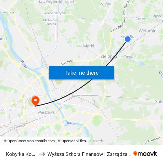 Kobyłka Kościół 02 to Wyższa Szkoła Finansów I Zarządzania W Warszawie map