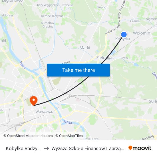 Kobyłka Radzymińska 02 to Wyższa Szkoła Finansów I Zarządzania W Warszawie map