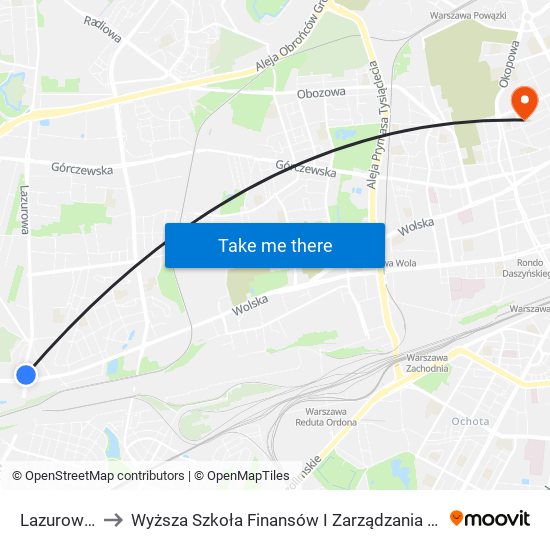 Lazurowa 04 to Wyższa Szkoła Finansów I Zarządzania W Warszawie map