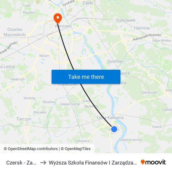 Czersk - Zamek 01 to Wyższa Szkoła Finansów I Zarządzania W Warszawie map