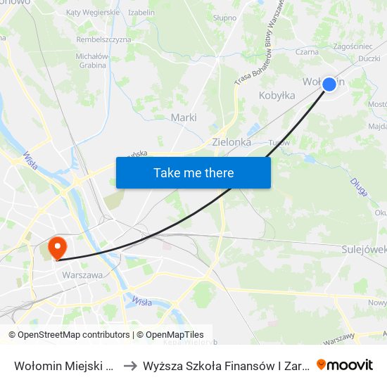 Wołomin Miejski Dom Kultury 02 to Wyższa Szkoła Finansów I Zarządzania W Warszawie map