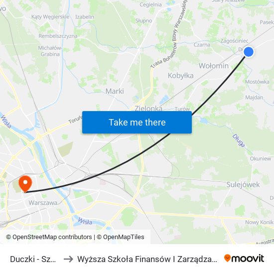 Duczki - Szkoła 02 to Wyższa Szkoła Finansów I Zarządzania W Warszawie map