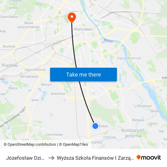 Józefosław Dzikiej Róży to Wyższa Szkoła Finansów I Zarządzania W Warszawie map