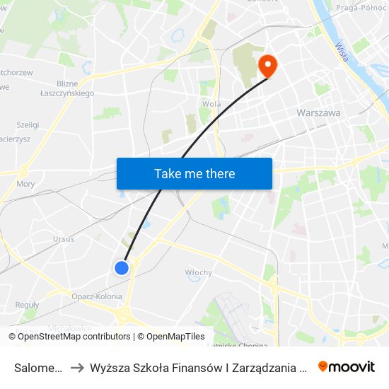 Salomea 01 to Wyższa Szkoła Finansów I Zarządzania W Warszawie map