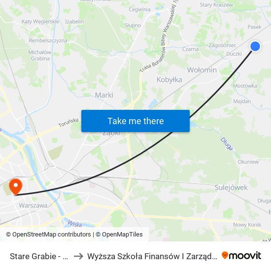 Stare Grabie - Szkoła 02 to Wyższa Szkoła Finansów I Zarządzania W Warszawie map