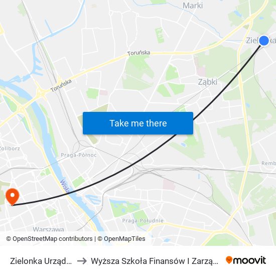 Zielonka Urząd Miasta 02 to Wyższa Szkoła Finansów I Zarządzania W Warszawie map