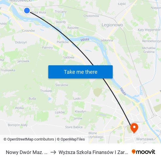 Nowy Dwór Mazowiecki Morawicza to Wyższa Szkoła Finansów I Zarządzania W Warszawie map