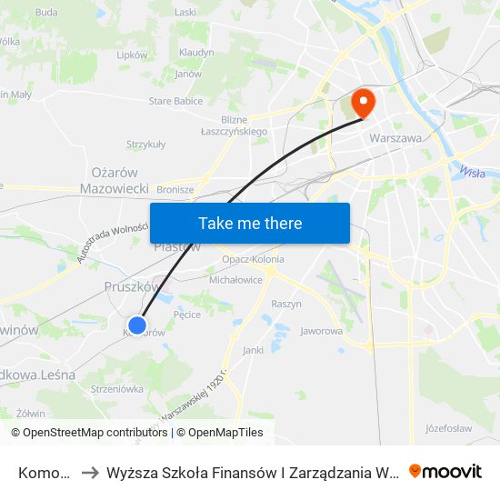 Komorów to Wyższa Szkoła Finansów I Zarządzania W Warszawie map