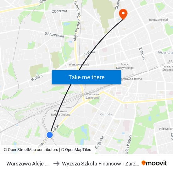 Warszawa Aleje Jerozolimskie to Wyższa Szkoła Finansów I Zarządzania W Warszawie map