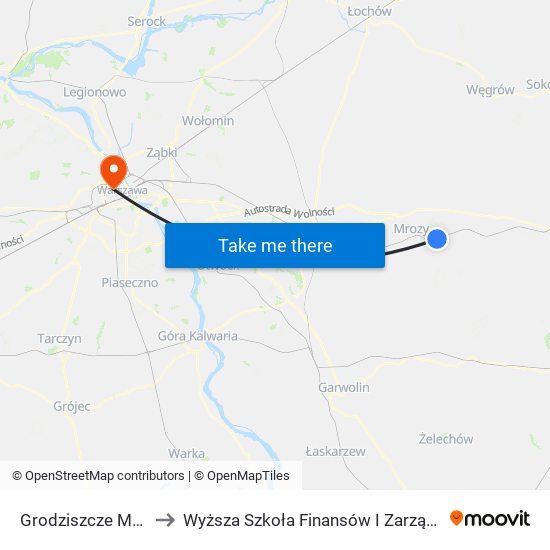 Grodziszcze Mazowieckie to Wyższa Szkoła Finansów I Zarządzania W Warszawie map