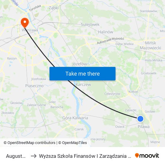 Augustówka to Wyższa Szkoła Finansów I Zarządzania W Warszawie map