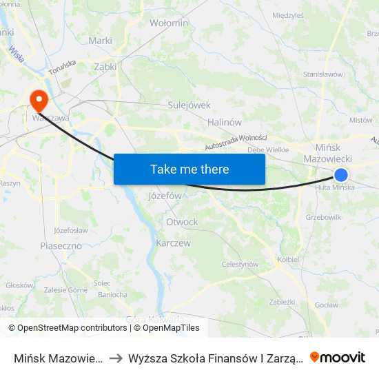 Mińsk Mazowiecki Anielina to Wyższa Szkoła Finansów I Zarządzania W Warszawie map