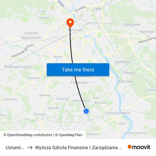 Ustanówek to Wyższa Szkoła Finansów I Zarządzania W Warszawie map