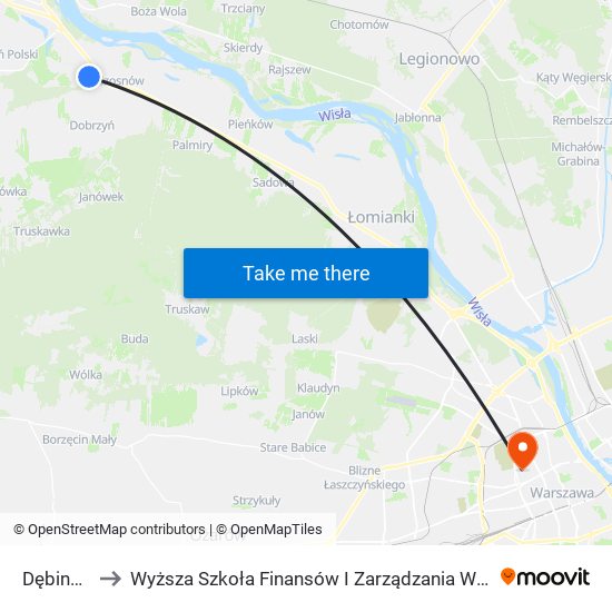 Dębina 01 to Wyższa Szkoła Finansów I Zarządzania W Warszawie map