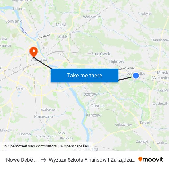 Nowe Dębe Wielkie to Wyższa Szkoła Finansów I Zarządzania W Warszawie map