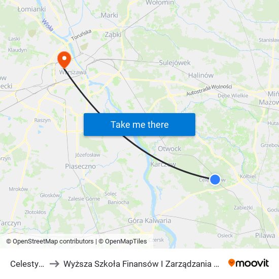 Celestynów to Wyższa Szkoła Finansów I Zarządzania W Warszawie map