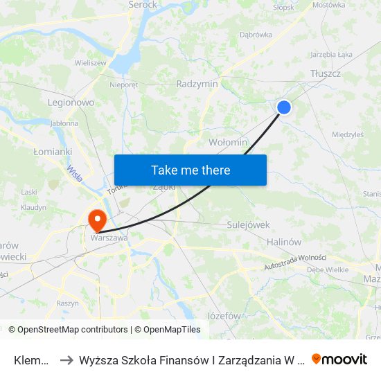 Klembów to Wyższa Szkoła Finansów I Zarządzania W Warszawie map