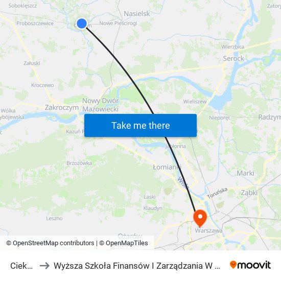 Cieksyn to Wyższa Szkoła Finansów I Zarządzania W Warszawie map