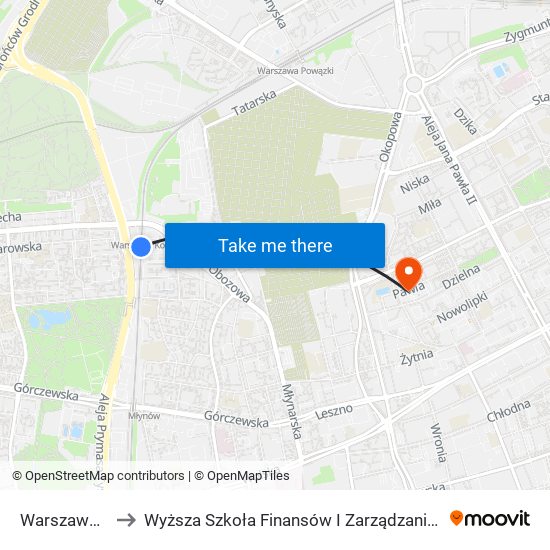 Warszawa Koło to Wyższa Szkoła Finansów I Zarządzania W Warszawie map