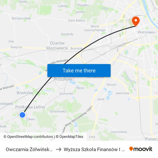 Owczarnia Żółwińska / Kazimierzowska to Wyższa Szkoła Finansów I Zarządzania W Warszawie map