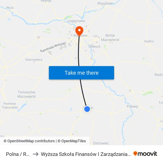 Polna / Równa to Wyższa Szkoła Finansów I Zarządzania W Warszawie map