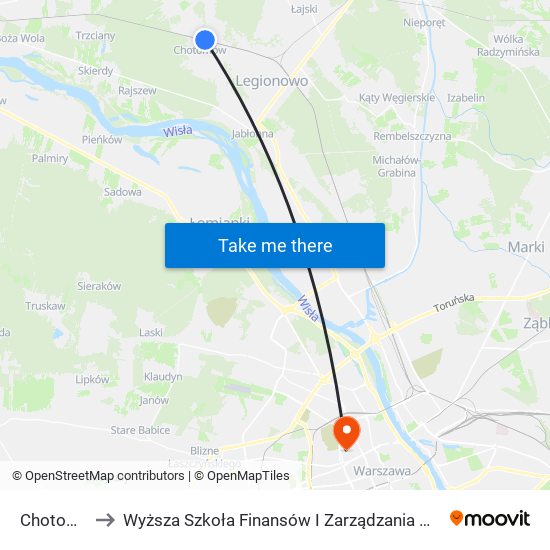 Chotomów to Wyższa Szkoła Finansów I Zarządzania W Warszawie map