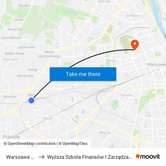 Warszawa Gołąbki to Wyższa Szkoła Finansów I Zarządzania W Warszawie map