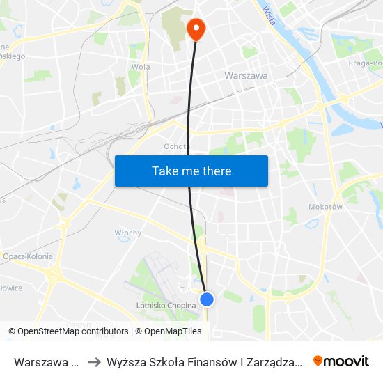 Warszawa Okęcie to Wyższa Szkoła Finansów I Zarządzania W Warszawie map