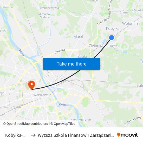 Kobyłka-Ossów to Wyższa Szkoła Finansów I Zarządzania W Warszawie map