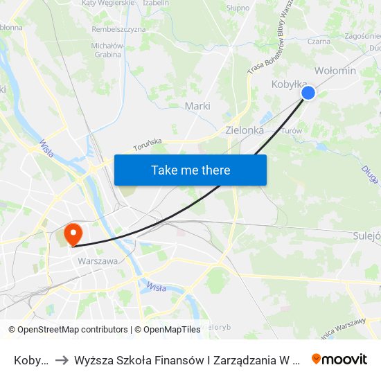 Kobyłka to Wyższa Szkoła Finansów I Zarządzania W Warszawie map