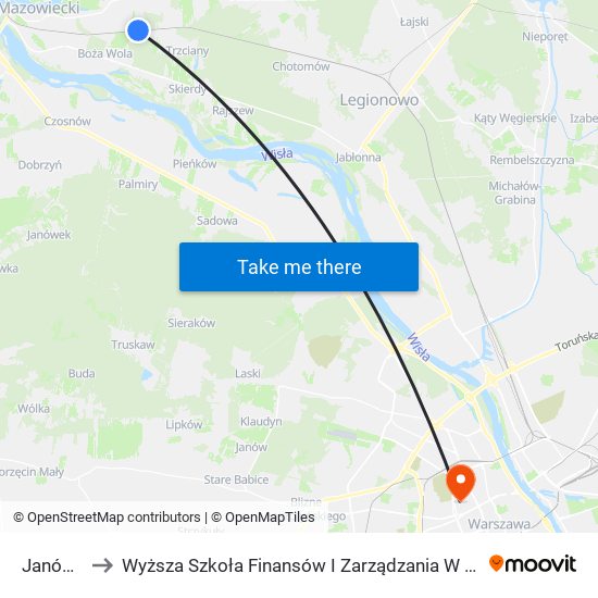 Janówek to Wyższa Szkoła Finansów I Zarządzania W Warszawie map