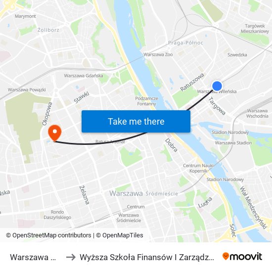 Warszawa Wileńska to Wyższa Szkoła Finansów I Zarządzania W Warszawie map