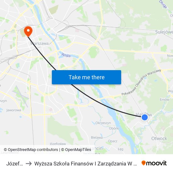 Józefów to Wyższa Szkoła Finansów I Zarządzania W Warszawie map