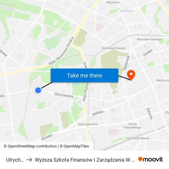 Ulrychów to Wyższa Szkoła Finansów I Zarządzania W Warszawie map