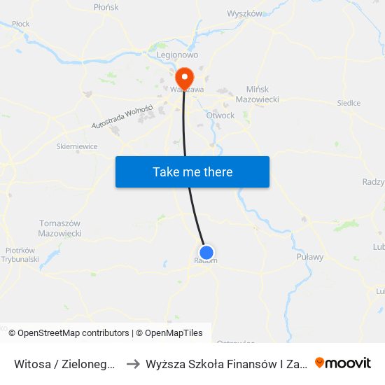 Witosa / Zielonego Sztandaru (Nż) to Wyższa Szkoła Finansów I Zarządzania W Warszawie map