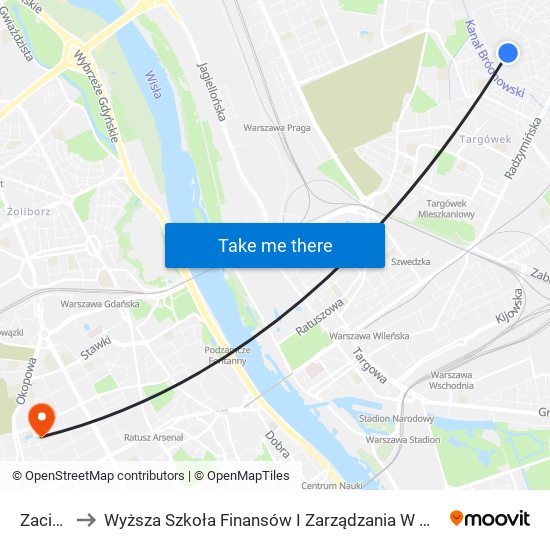 Zacisze to Wyższa Szkoła Finansów I Zarządzania W Warszawie map