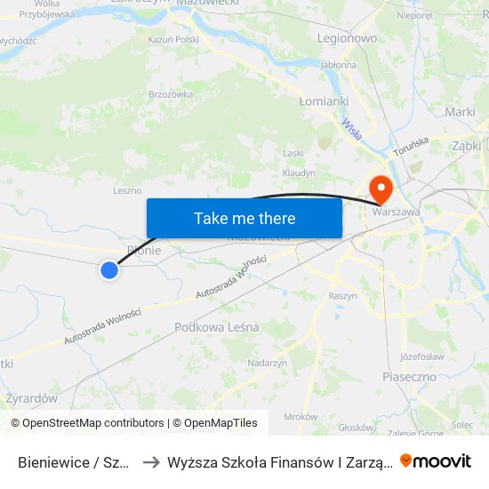 Bieniewice / Szkoła to Wyższa Szkoła Finansów I Zarządzania W Warszawie map