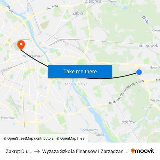 Zakręt Długa 01 to Wyższa Szkoła Finansów I Zarządzania W Warszawie map