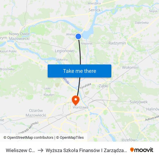 Wieliszew Centrum to Wyższa Szkoła Finansów I Zarządzania W Warszawie map