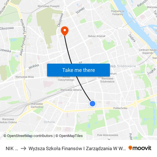 NIK to Wyższa Szkoła Finansów I Zarządzania W Warszawie map