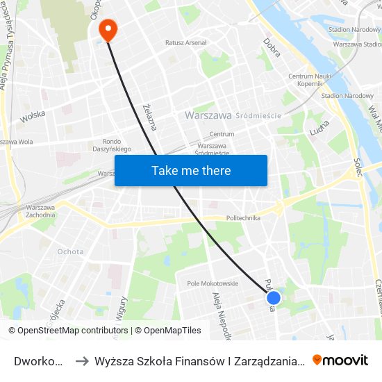 Dworkowa to Wyższa Szkoła Finansów I Zarządzania W Warszawie map