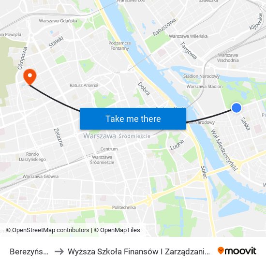 Berezyńska to Wyższa Szkoła Finansów I Zarządzania W Warszawie map