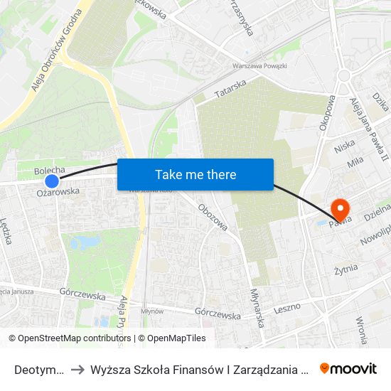 Deotymy 01 to Wyższa Szkoła Finansów I Zarządzania W Warszawie map