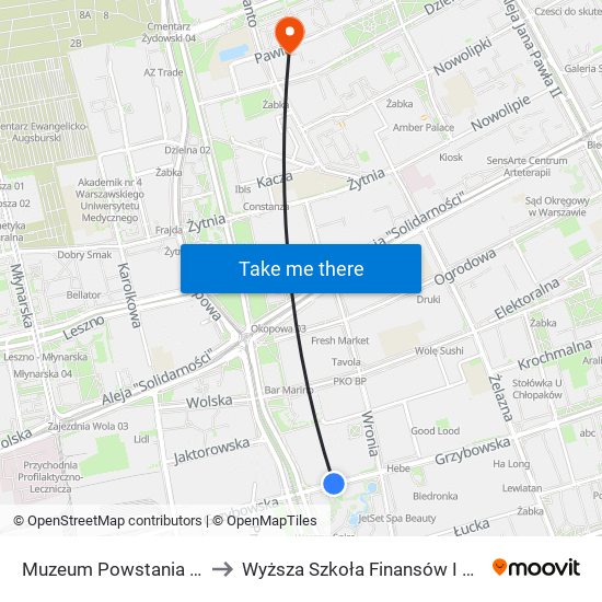 Muzeum Powstania Warszawskiego to Wyższa Szkoła Finansów I Zarządzania W Warszawie map