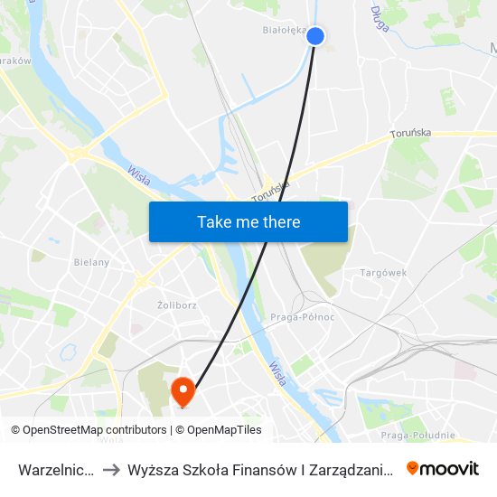 Warzelnicza 01 to Wyższa Szkoła Finansów I Zarządzania W Warszawie map