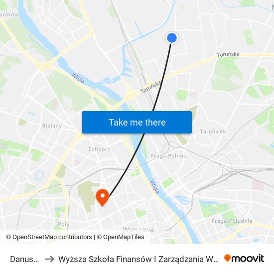 Danusi 01 to Wyższa Szkoła Finansów I Zarządzania W Warszawie map