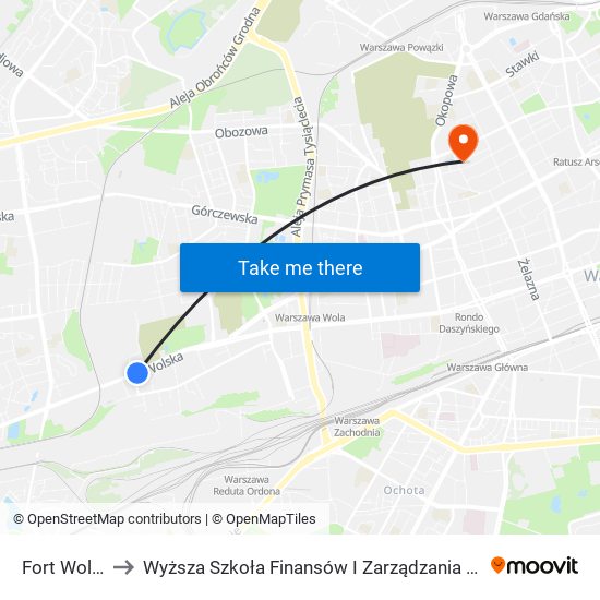 Fort Wola 01 to Wyższa Szkoła Finansów I Zarządzania W Warszawie map