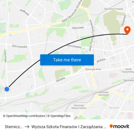 Sternicza 01 to Wyższa Szkoła Finansów I Zarządzania W Warszawie map