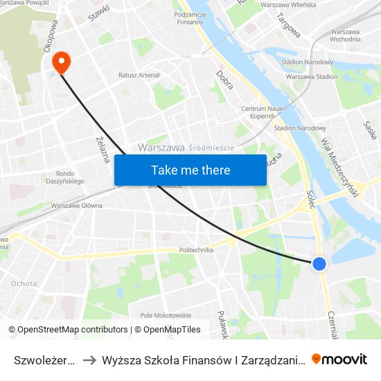 Szwoleżerów 01 to Wyższa Szkoła Finansów I Zarządzania W Warszawie map